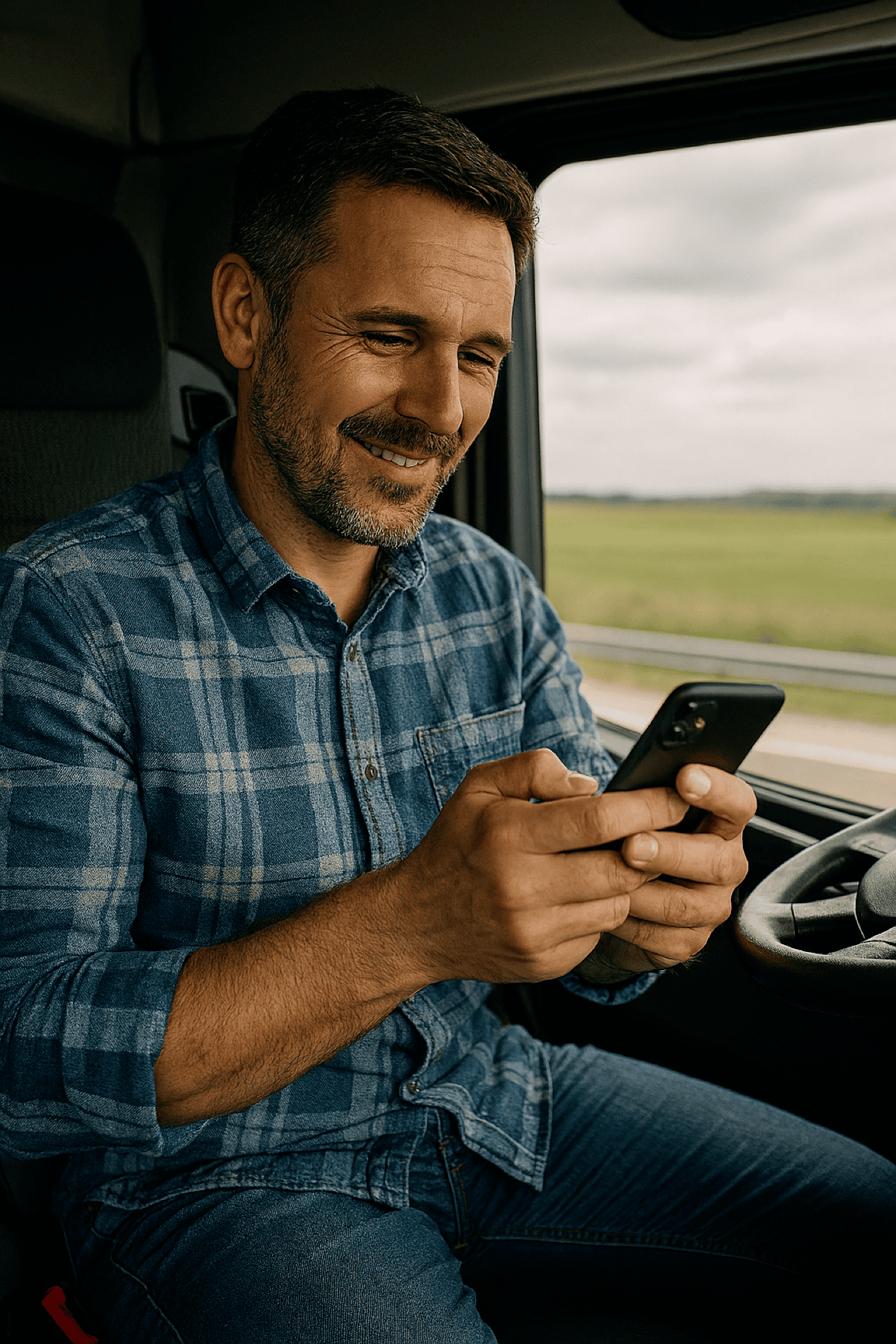 Driver using mobile app